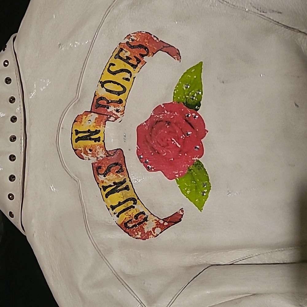 Womens Distressed white leather jacket - Picture 4 of 4